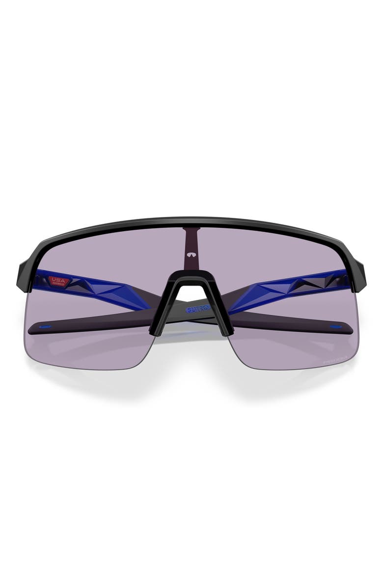 Oakley Sutro Lite Low Bridge Fit 139mm Prizm<sup>™</sup> Semi Rimless Wrap Shield Sunglasses, Alternate, color, Black Grey