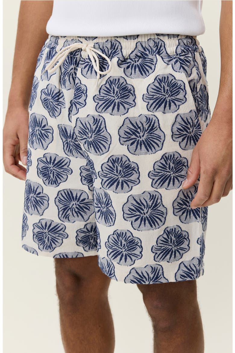 Dahlia Jacquard Drawstring Shorts, Alternate, color, DARK DENIM BLUE