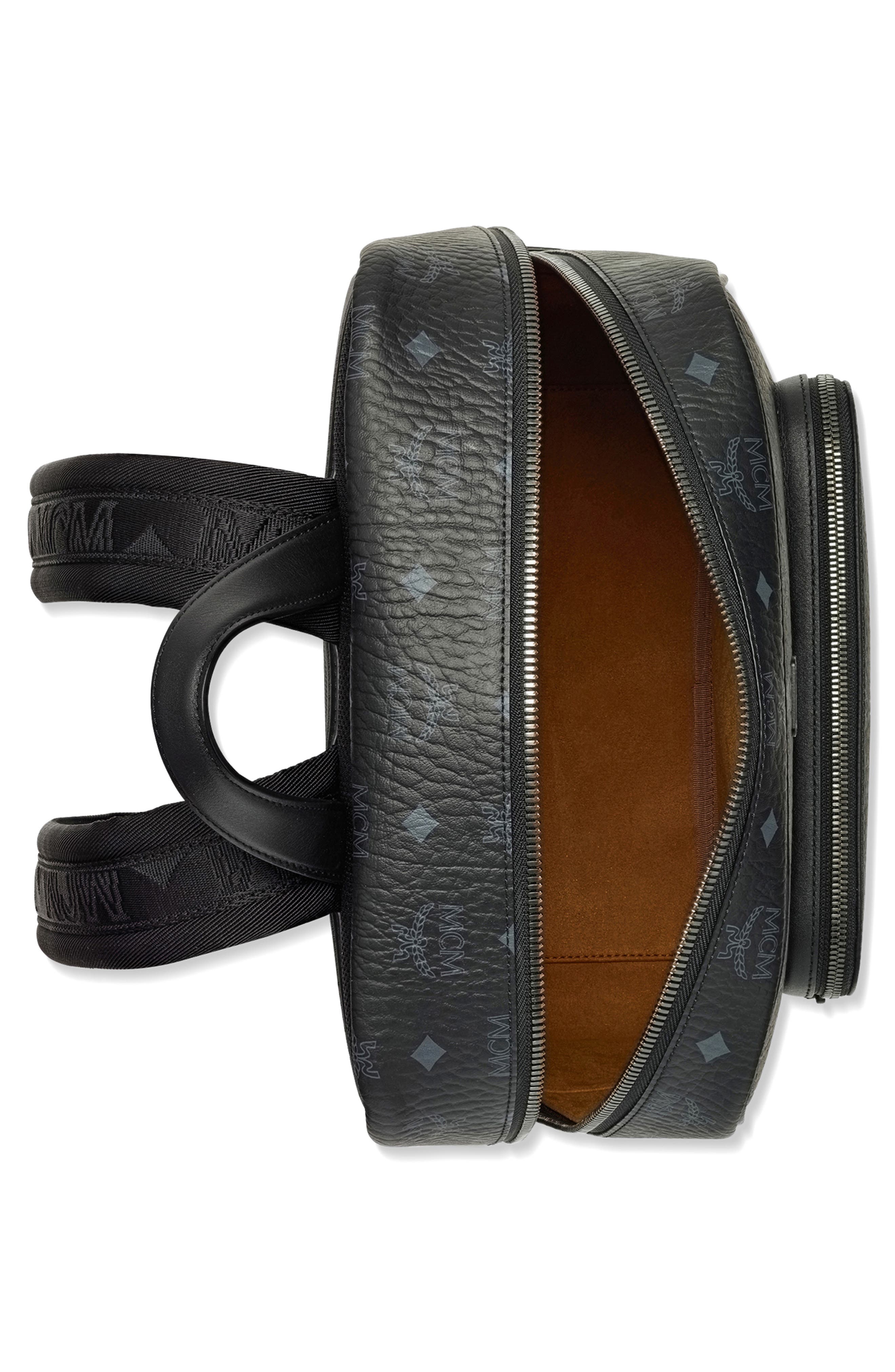 MCM Medium Aren Coated Canvas Backpack, Alternate, color, 