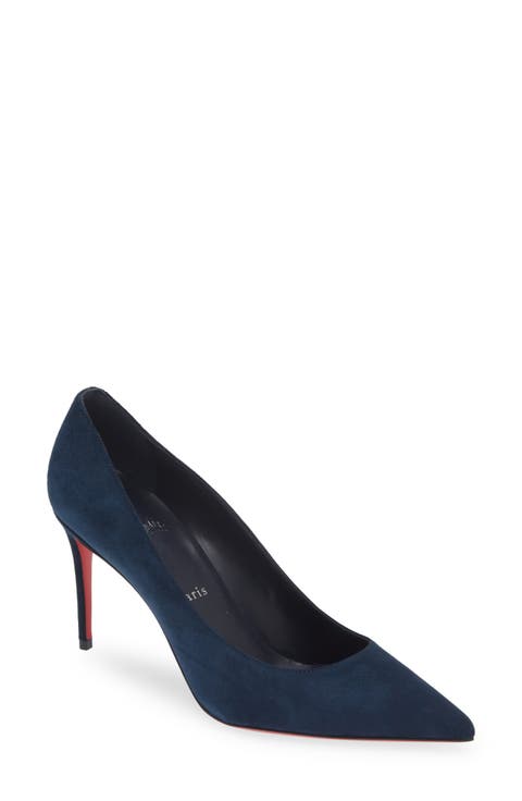 Christian Louboutin ネイビー ハイヒール ☆美品Christian Louboutin ネイビー オープントゥ ハイヒール