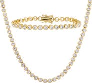 BY ADINA EDEN Cubic Zirconia Tennis Necklace & Bracelet Set