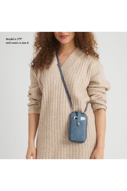 The Sak Silverlake N/s Smartphone Crossbody In Maritime Wave Emboss