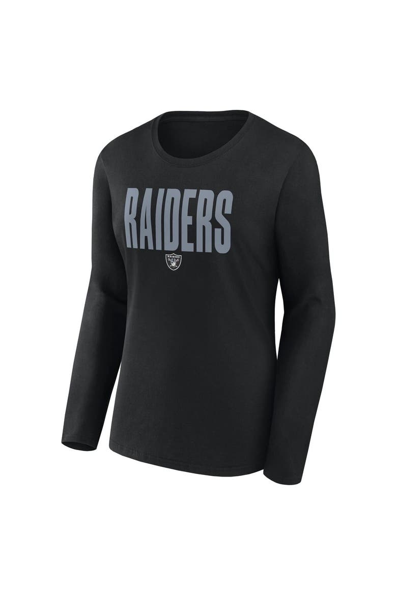 Women's Logo Athletic Black Las Vegas Raiders Grip Long Sleeve T-Shirt, Alternate, color, Black