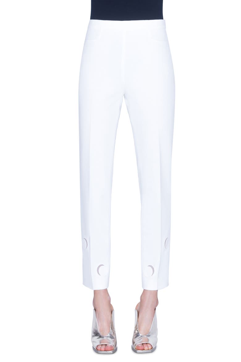 Franca Tulle Trim Luna Cutout Ankle Pants, Main, color, CREAM