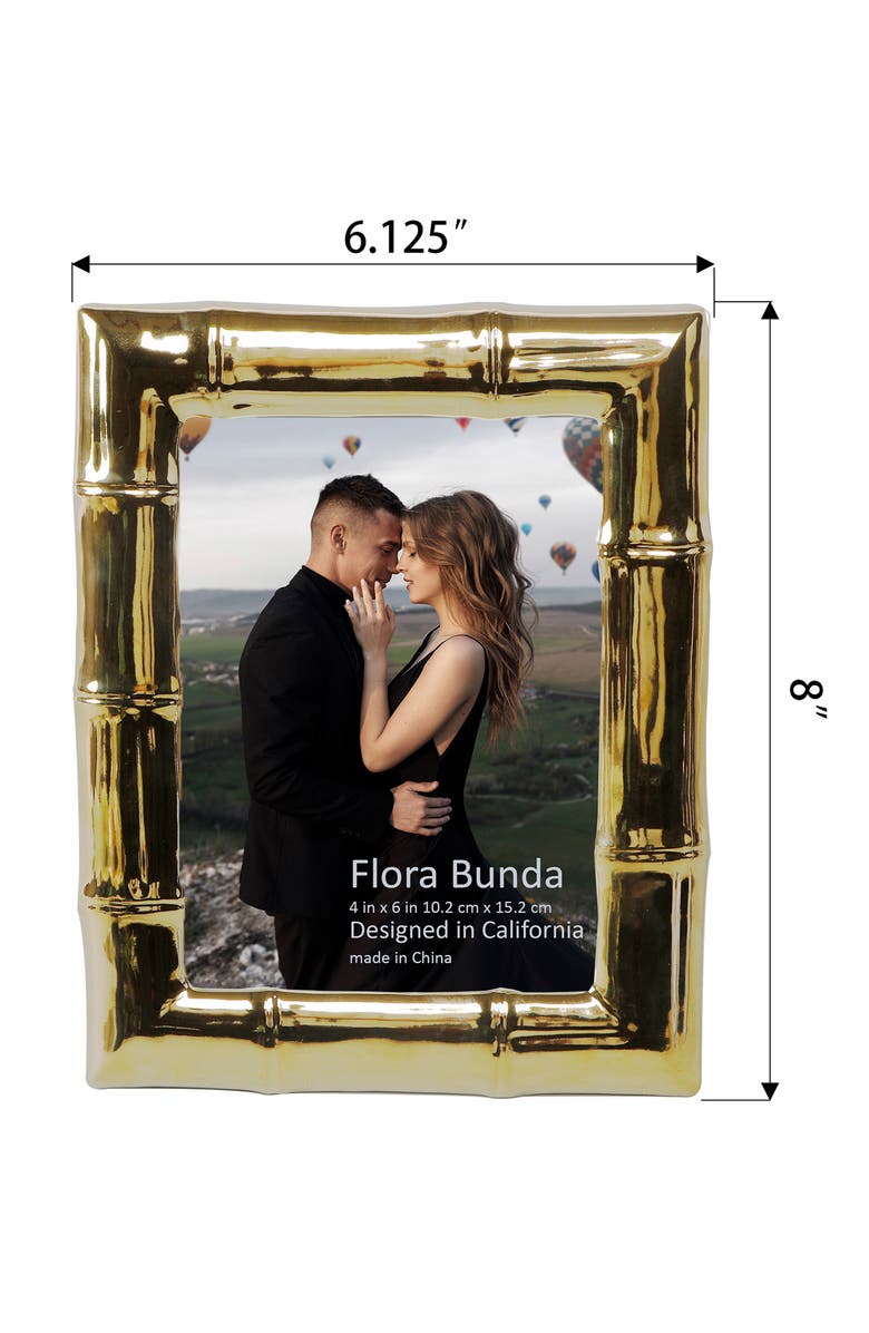 FLORA BUNDA Bamboo Ceramic Picture Frame, Alternate, color, Gold