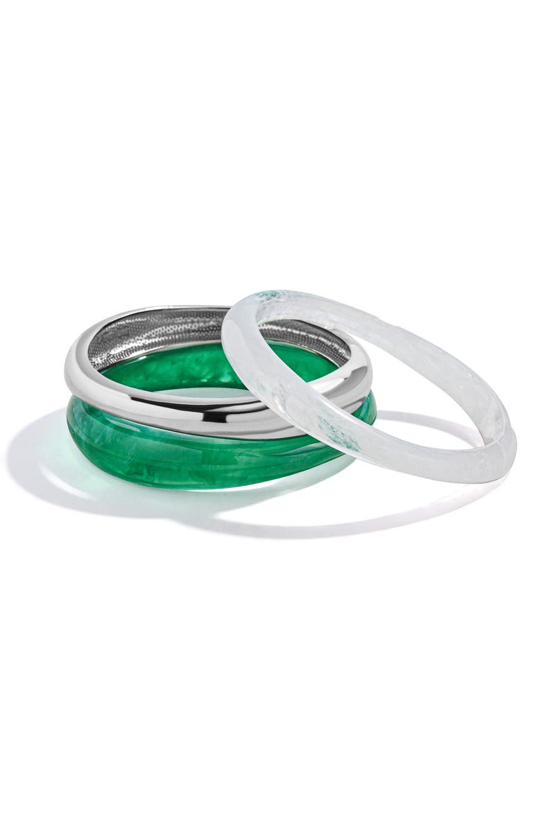 BaubleBar Raven Set of 3 Bangle Bracelets, Alternate, color, Silver