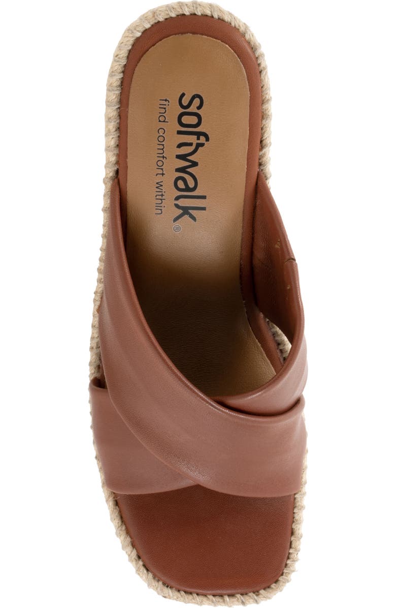SoftWalk<sup>®</sup> Hastings Espadrille Platform Wedge Slide Sandal, Alternate, color, Cognac