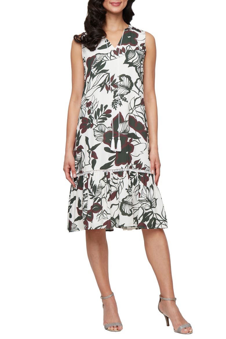 Drop Waist Shift Dress, Main, color, IVORY MULT