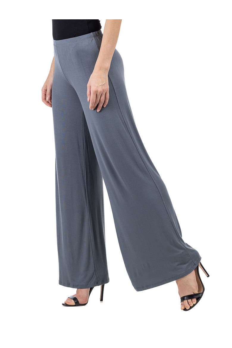 Comfortable Solid Color Palazzo Pants, Alternate, color, Charcoal