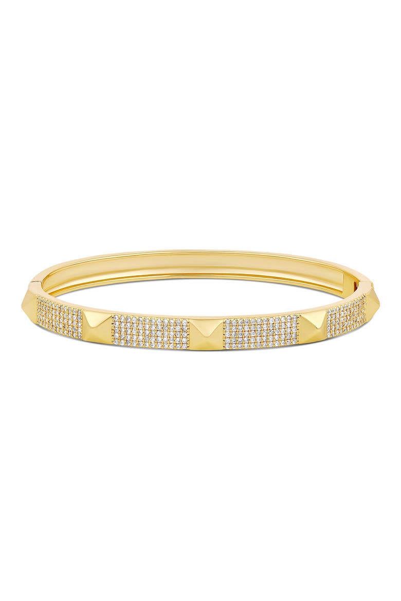 Studded Pavé Bangle, Main, color, GOLD