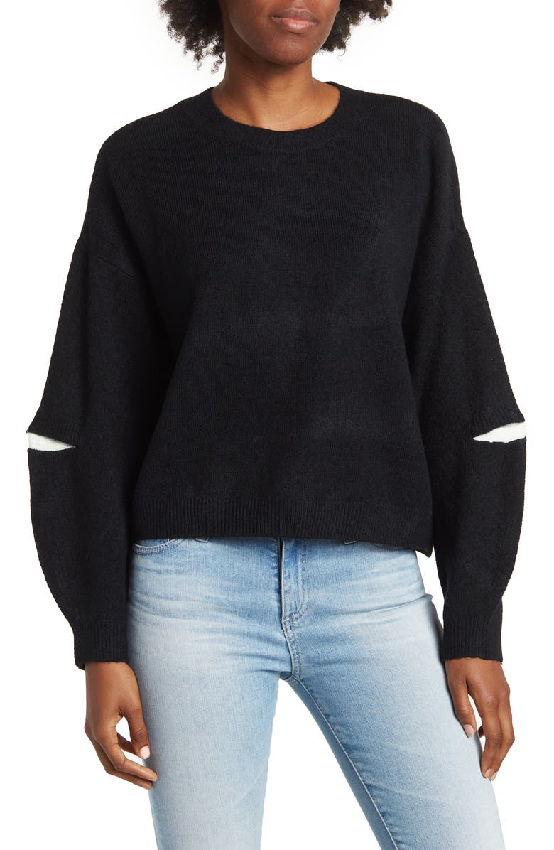 1.STATE Elbow Cut-Out Puff Sleeve Sweater, Main, color,