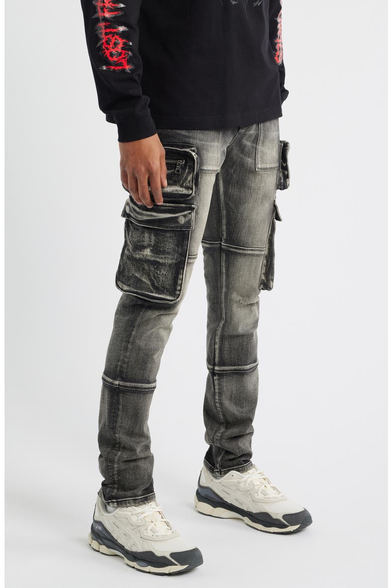 Slate Cargo Skinny Jeans, Alternate, color, ASH STORM