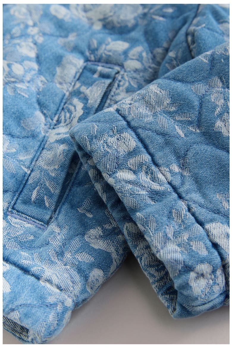 Kids' Floral Quilted Denim Jacket, Alternate, color, BLUE