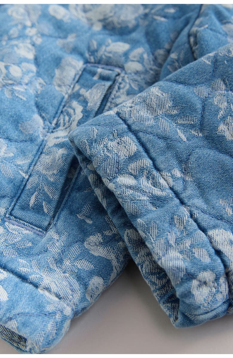 NEXT Kids' Floral Quilted Denim Jacket, Alternate, color, Blue