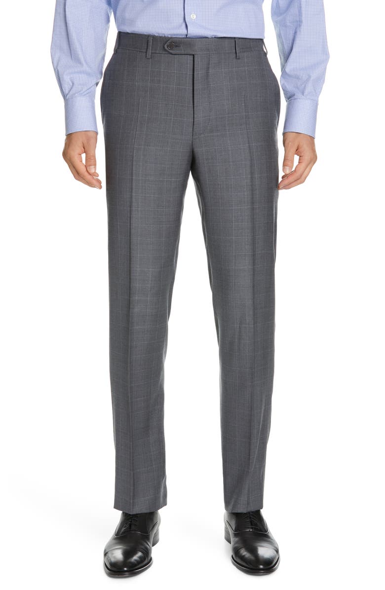 Canali Sienna Classic Fit Plaid Wool Suit, Alternate, color, Grey