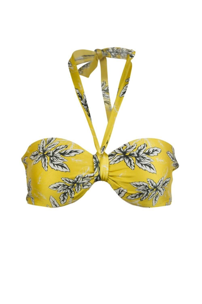 Bianca Strapless Bandeau Bikini Top, Alternate, color, Yellow Floral