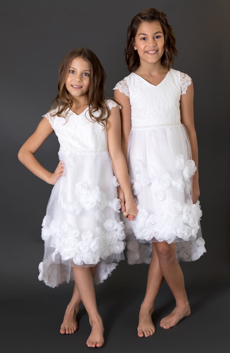 Us Angels Flutter Sleeve High/Low Dress, Alternate, color, 