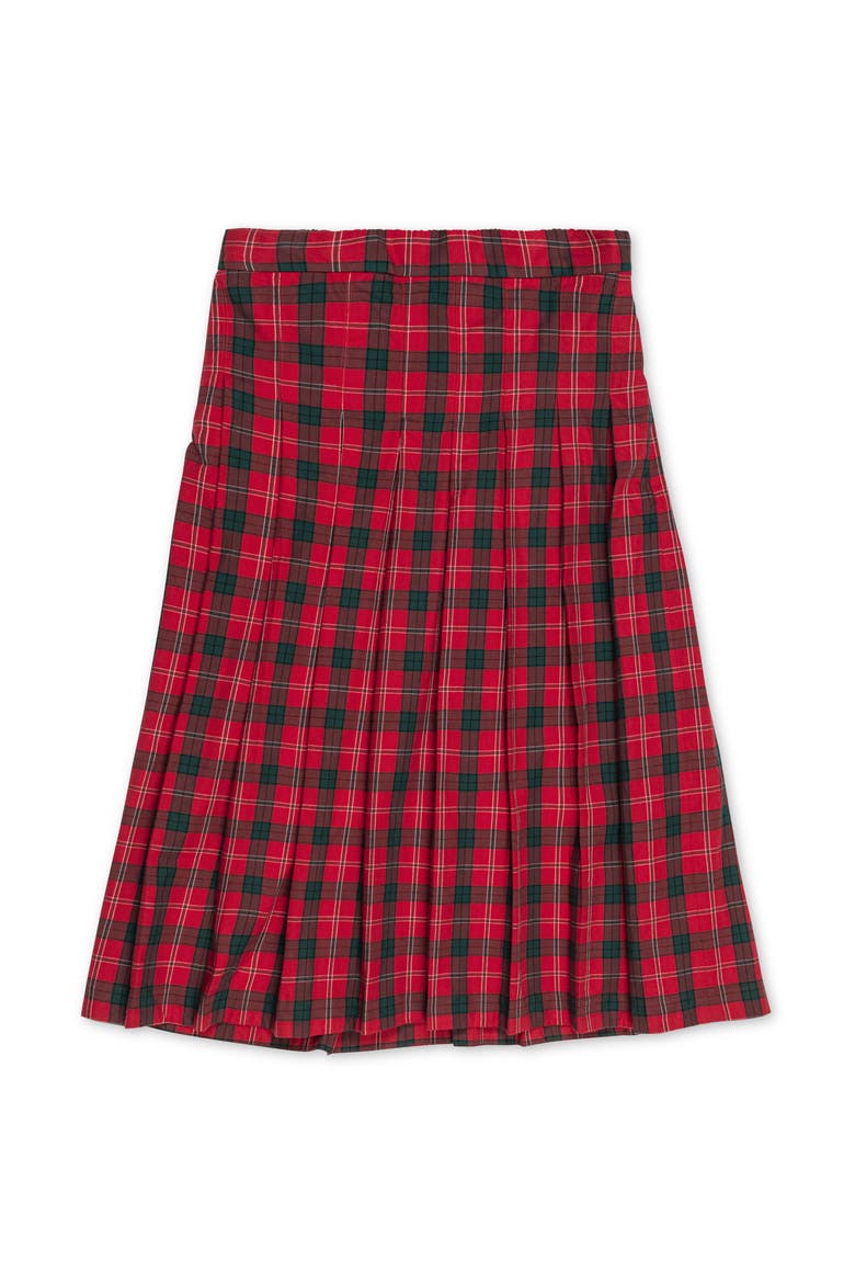 Organic Pleated Midi Skirt, Alternate, color, London Plaid