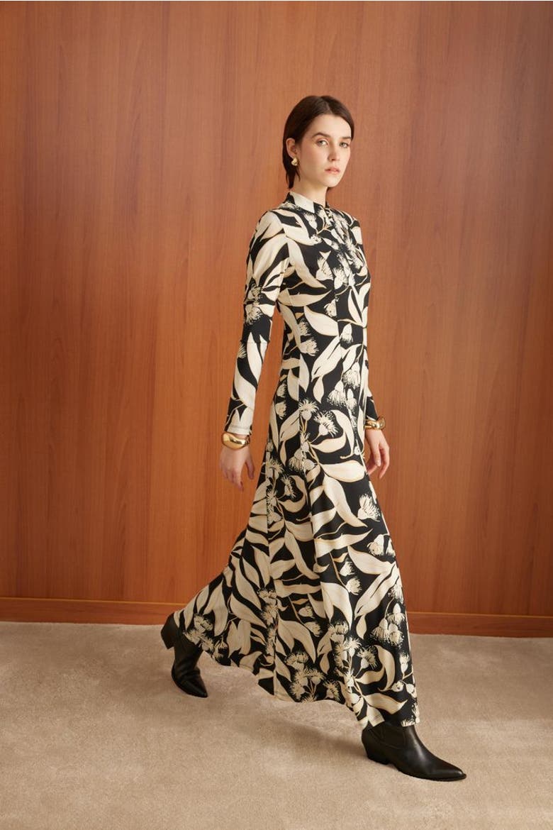 Abra Maxi Dress, Alternate, color, Black and White Patterned