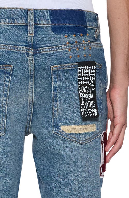 Ksubi Van Winkle Rodeo Patch Ripped Skinny Jeans In Blue