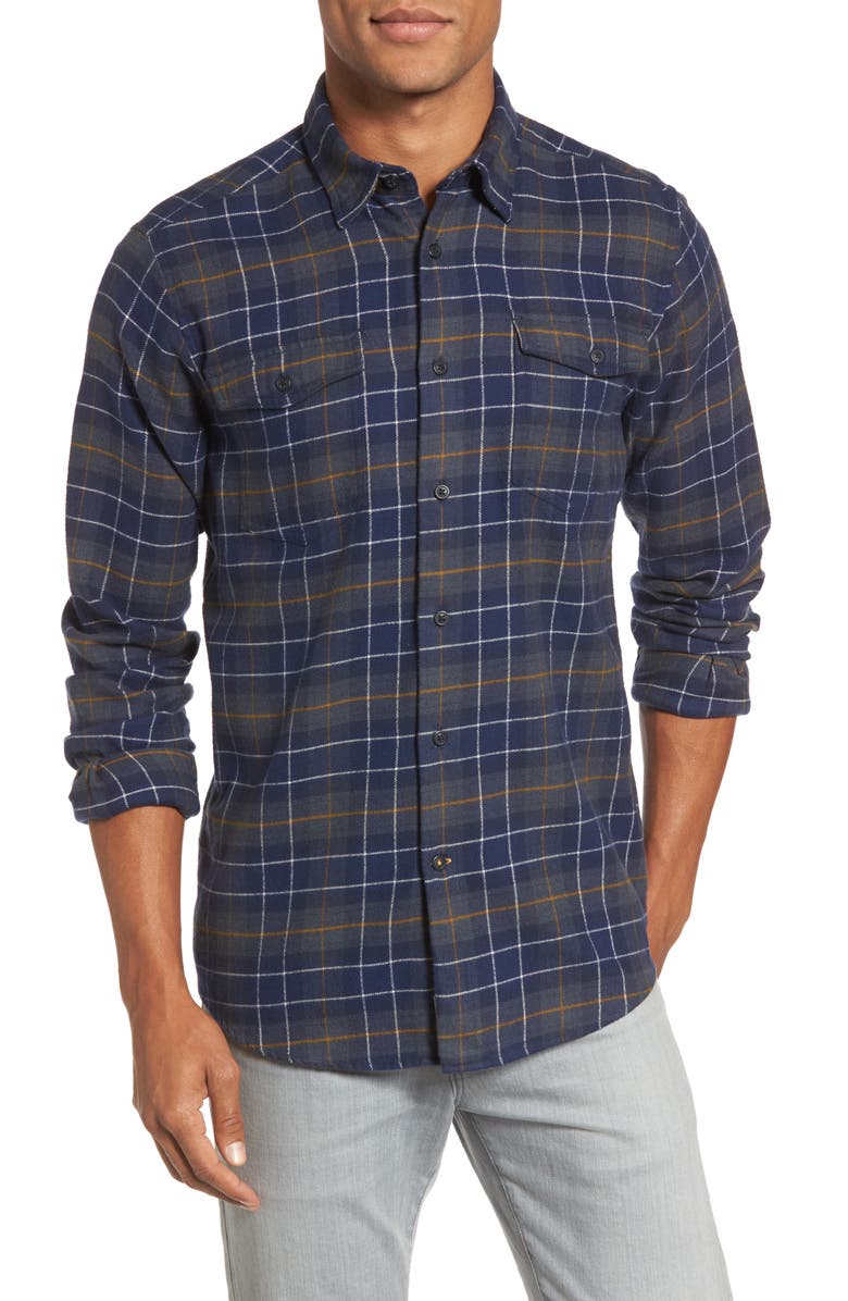 Barbour Keel Regular Fit Plaid Sport Shirt, Main, color, 