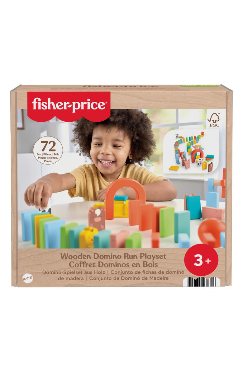 FISHER PRICE Wooden Domino Run Playset, Main, color, 
