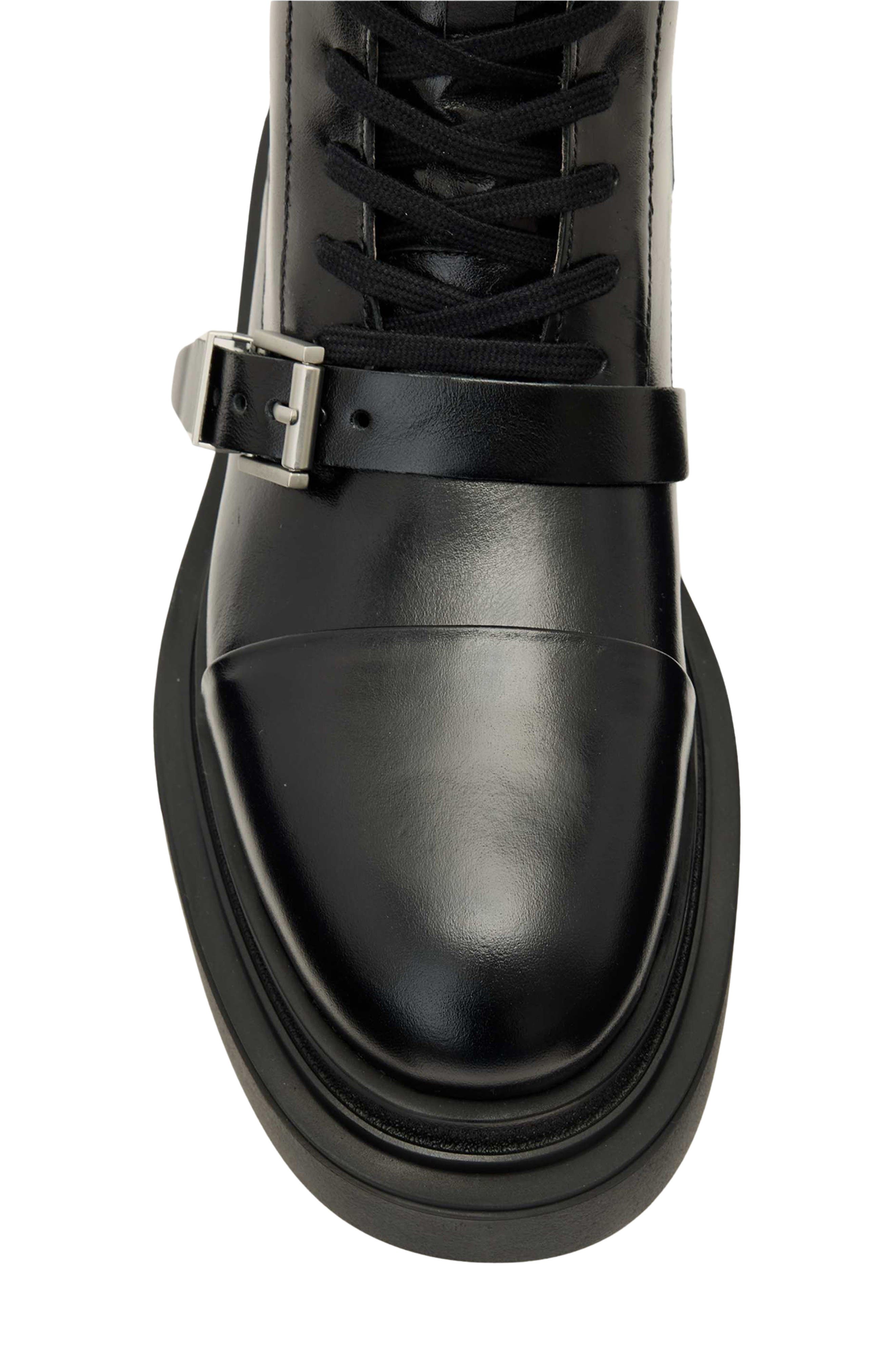 AllSaints Astrid Combat Boot, Alternate, color, Black Shine