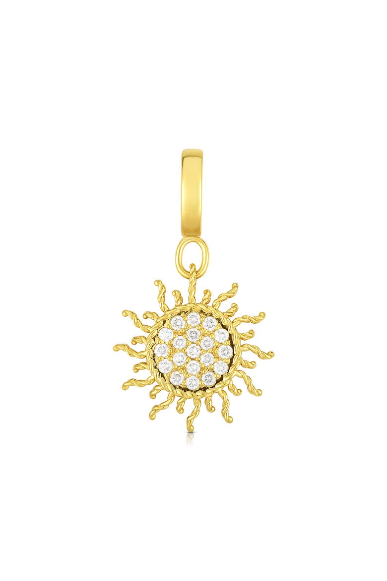 Diamond Sun Necklace Enhancer, Main, color, YELLOW GOLD/DIAMOND