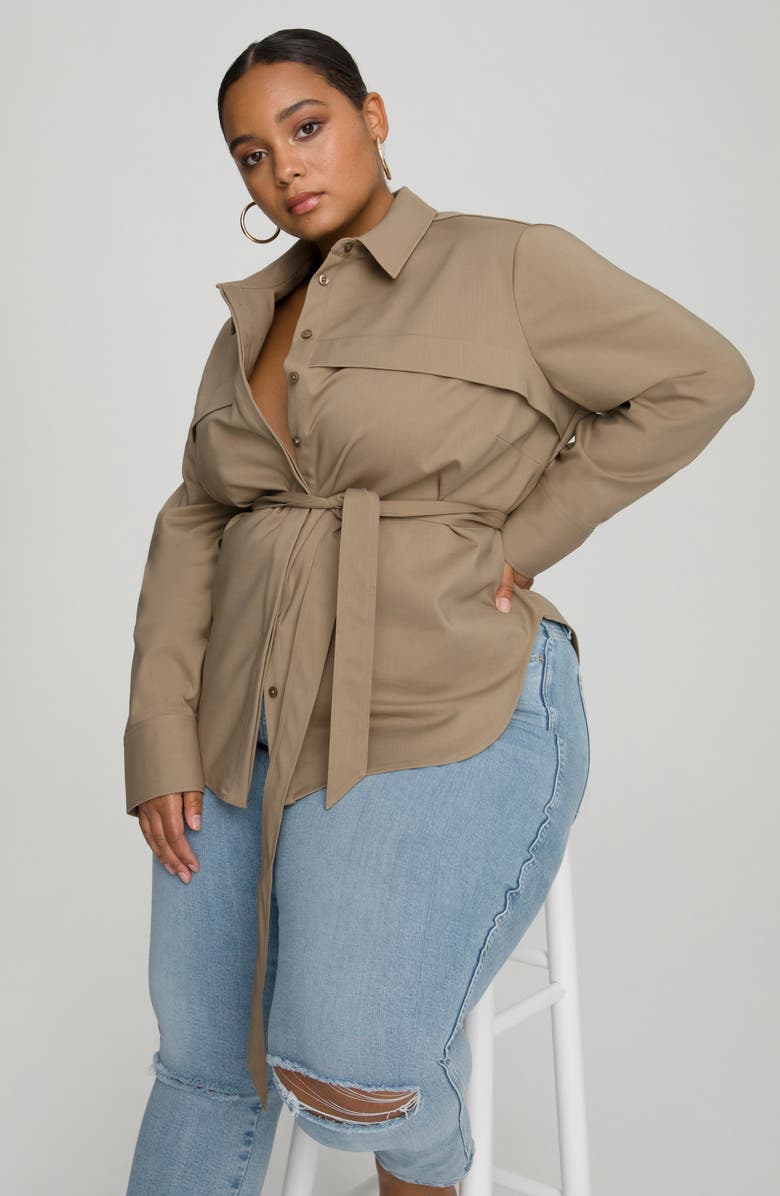 Good American Safari Utility Belted Tunic, Alternate, color,