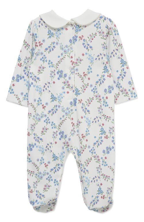 Little Me Floral Trellis Pima Cotton Footie In Multi