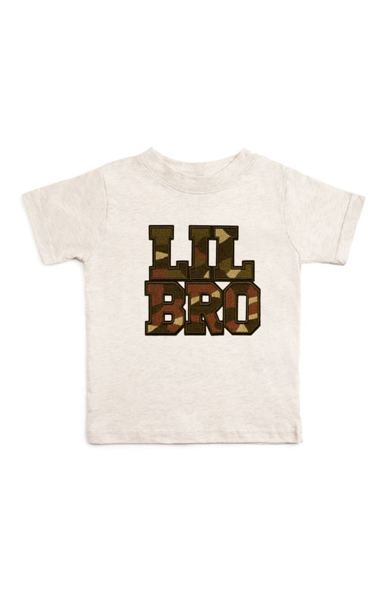 Sweet Wink Lil Bro Camo Patch Short Sleeve T-Shirt, Main, color, Natural Heather