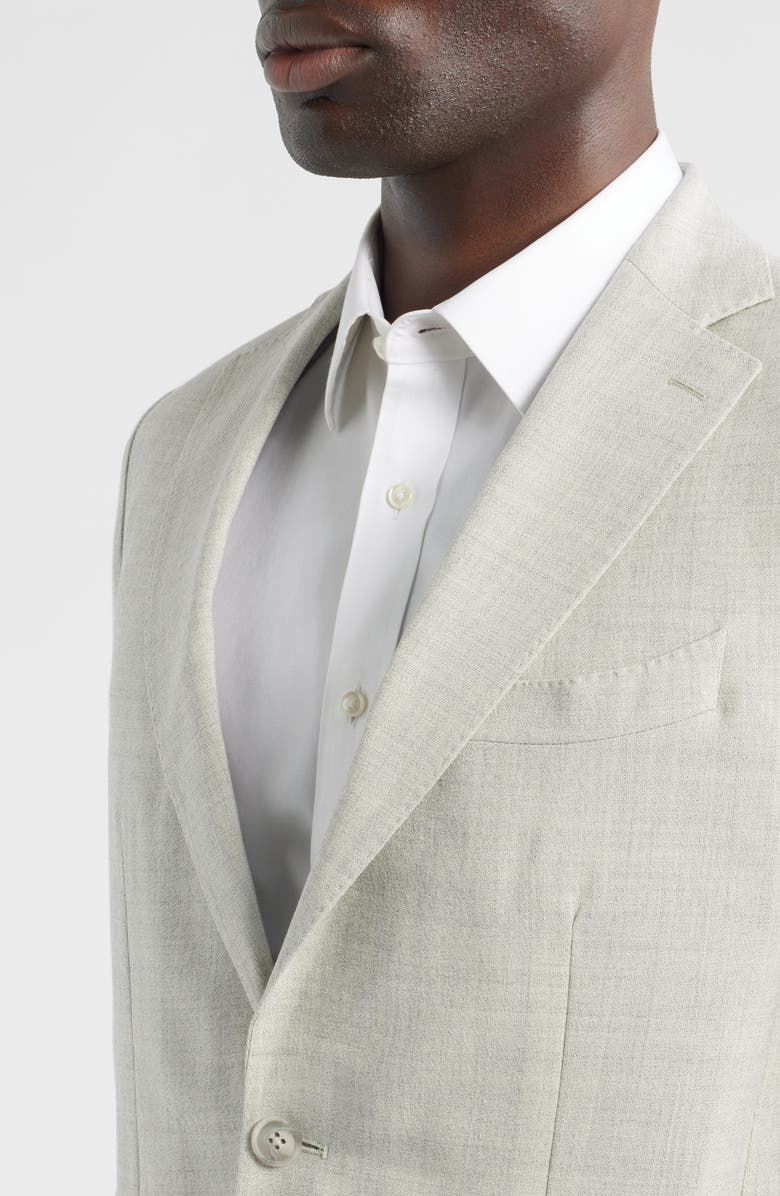 Emanuel Berg Textured Light Grey Mélange Wool Sport Coat, Alternate, color, Light Grey