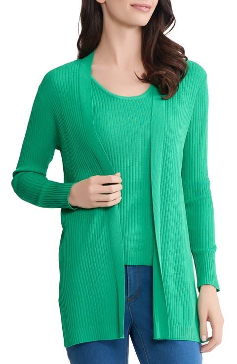 Sutton Open Front Rib Knit Cardigan