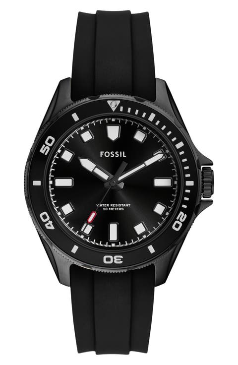 Dalton Three Hand Quartz Silicone Strap Watch, 42mm