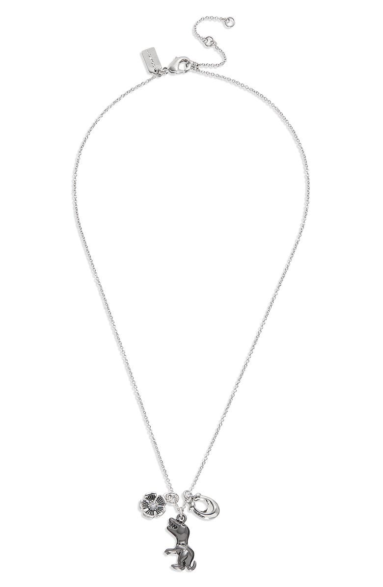 COACH Rexy Charm Necklace, Main, color, 