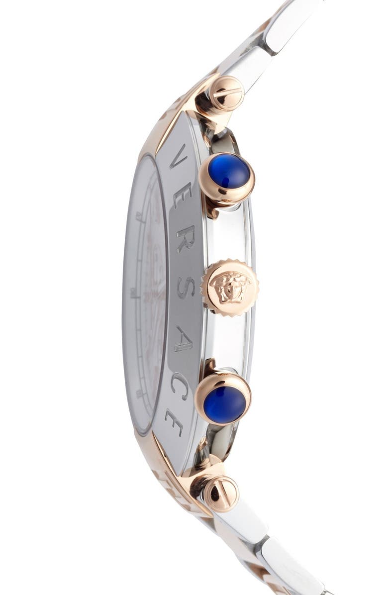Versace 'Reve' Two-Tone Chronograph Bracelet Watch, 46mm, Alternate, color,