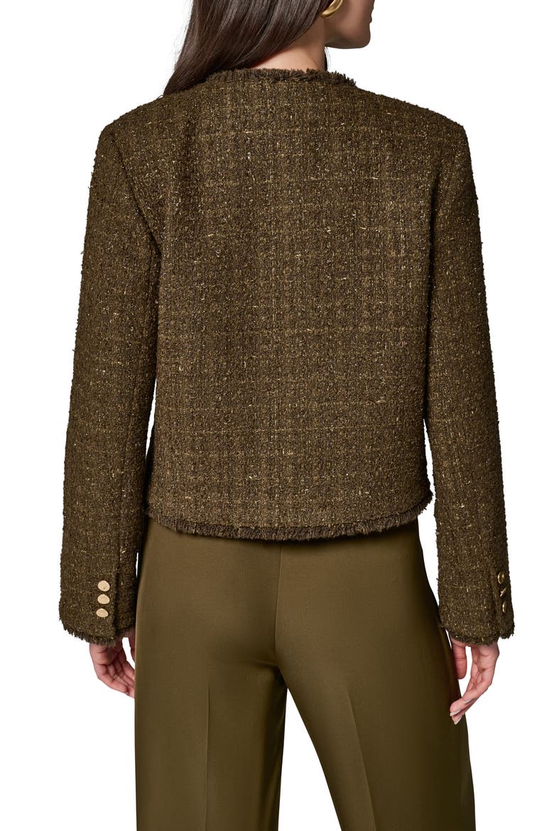 Fringe Open Front Jacket, Alternate, color, OLIVE BRNC
