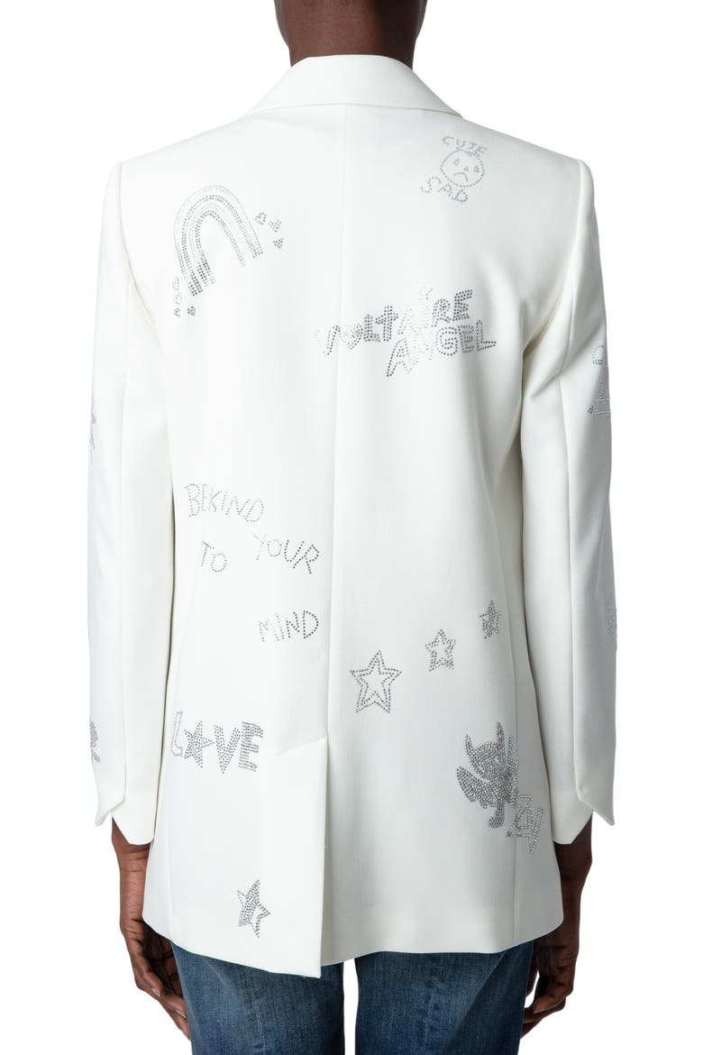 Viva Multistrass Embellished Blazer, Alternate, color, JUDO