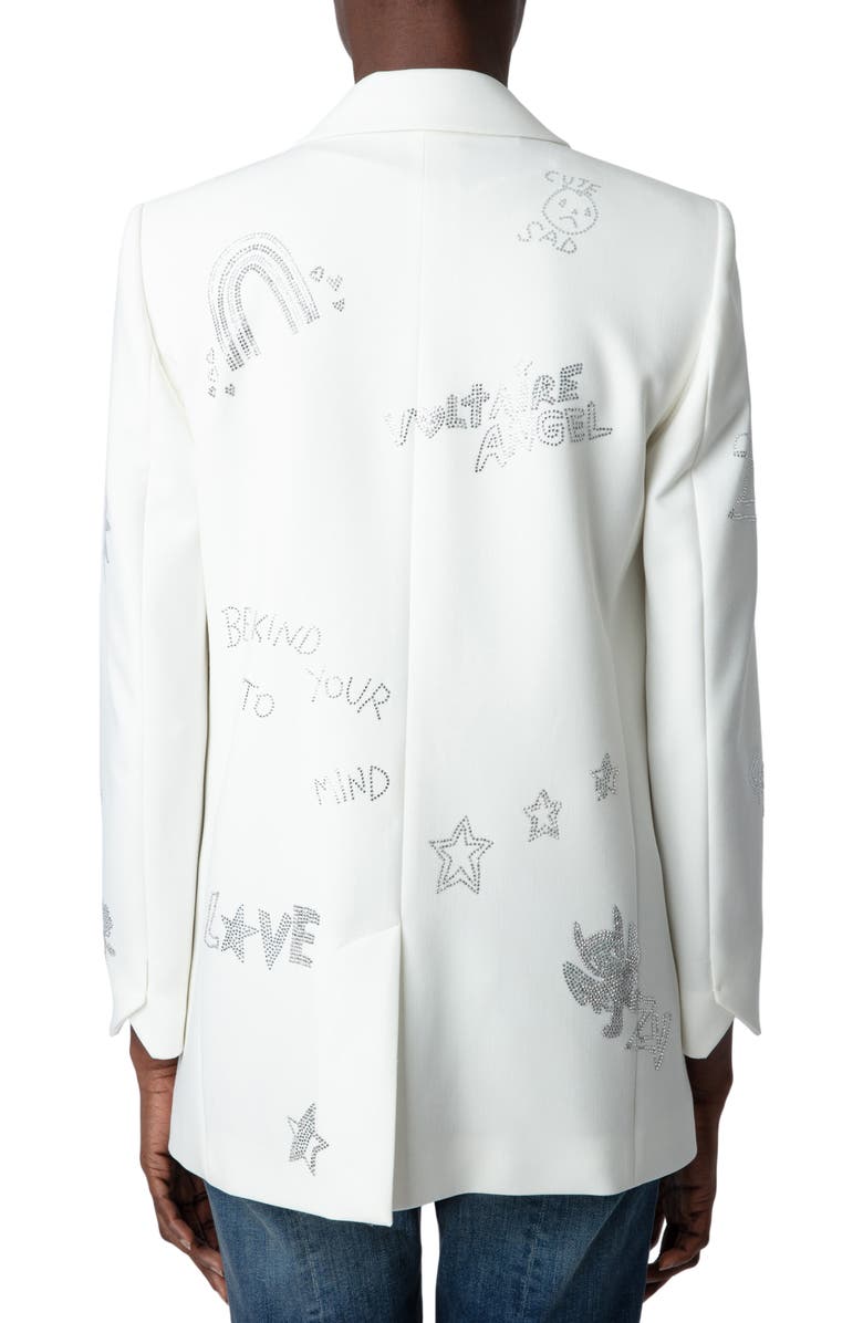 Zadig & Voltaire Viva Multistrass Embellished Blazer, Alternate, color,