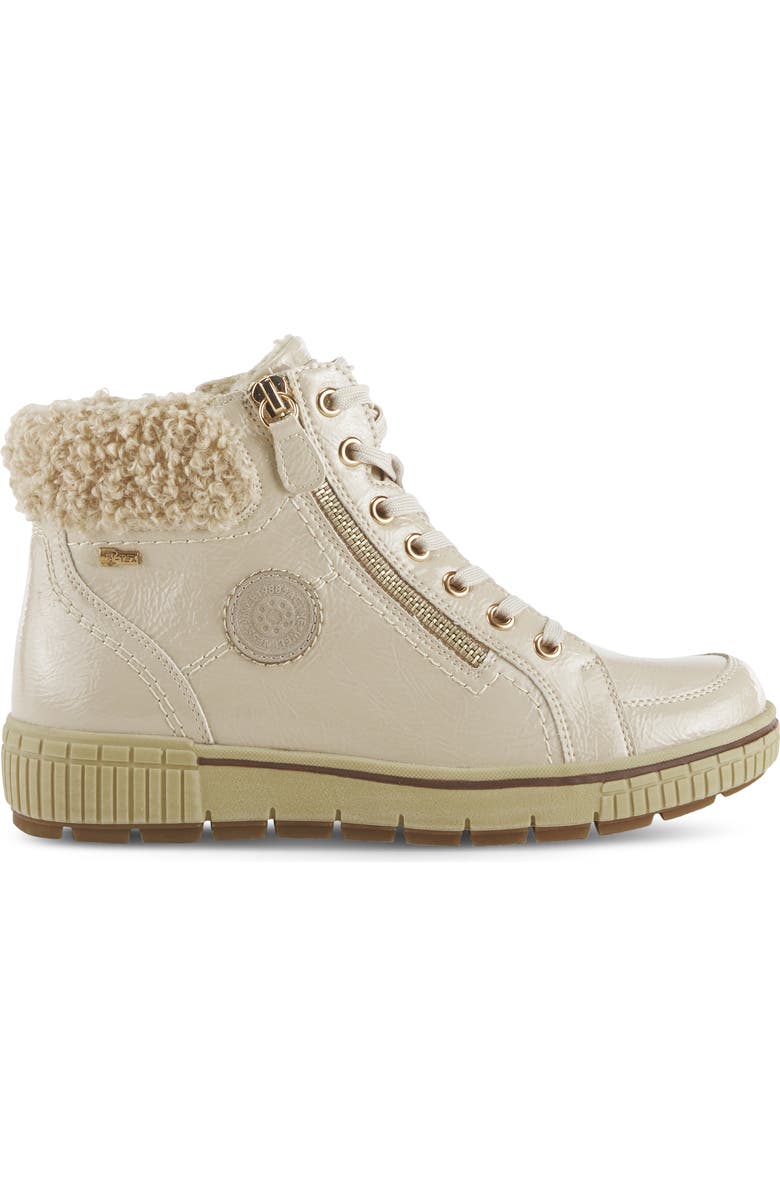 Spring Step Alps Water Resistant Faux Shearling Sneaker, Alternate, color, Beige Patent