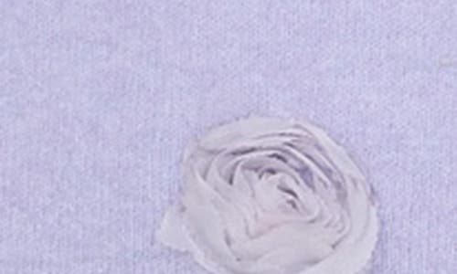 Rain And Rose Floral Appliqué Sweater In Purple