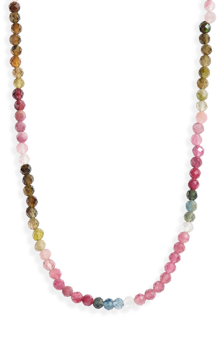 Argento Vivo Sterling Silver Beaded Tourmaline Necklace, Main, color, 