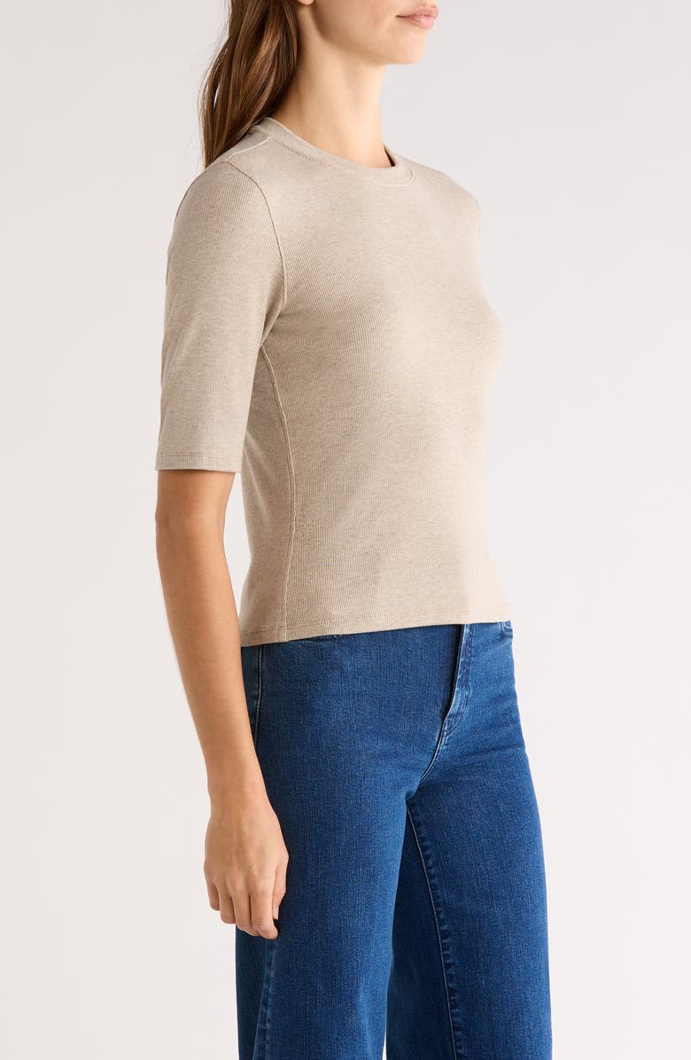 FRAME The Heather Stretch Modal Rib Top, Alternate, color, Tabby Heather