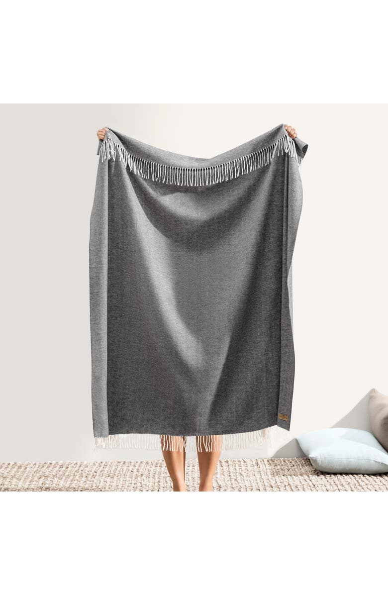 Lands Downunder Italian Herringbone Throw, Alternate, color, Charcoal