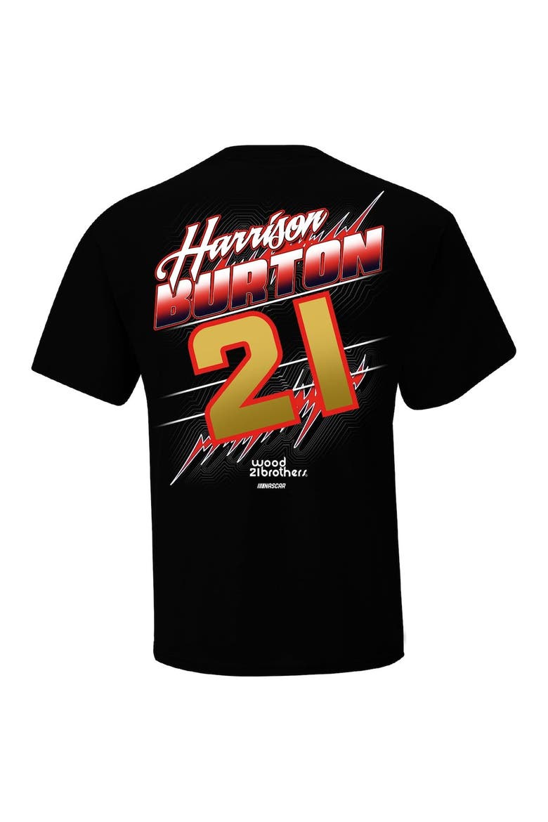 Men's Checkered Flag Black Harrison Burton Motorcraft Groove T-Shirt, Alternate, color, Black