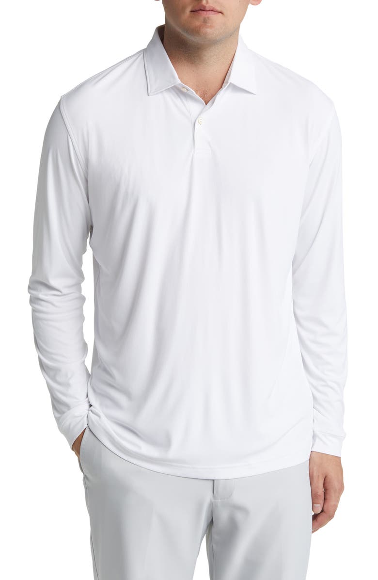 Peter Millar Featherweight Long Sleeve Performance Polo, Main, color, 