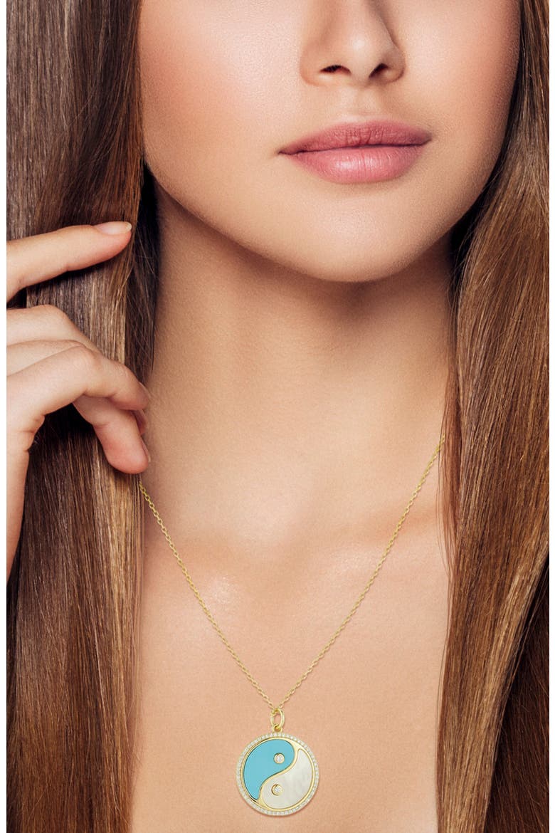 Yin Yang Pendant Necklace, Alternate, color, GOLD