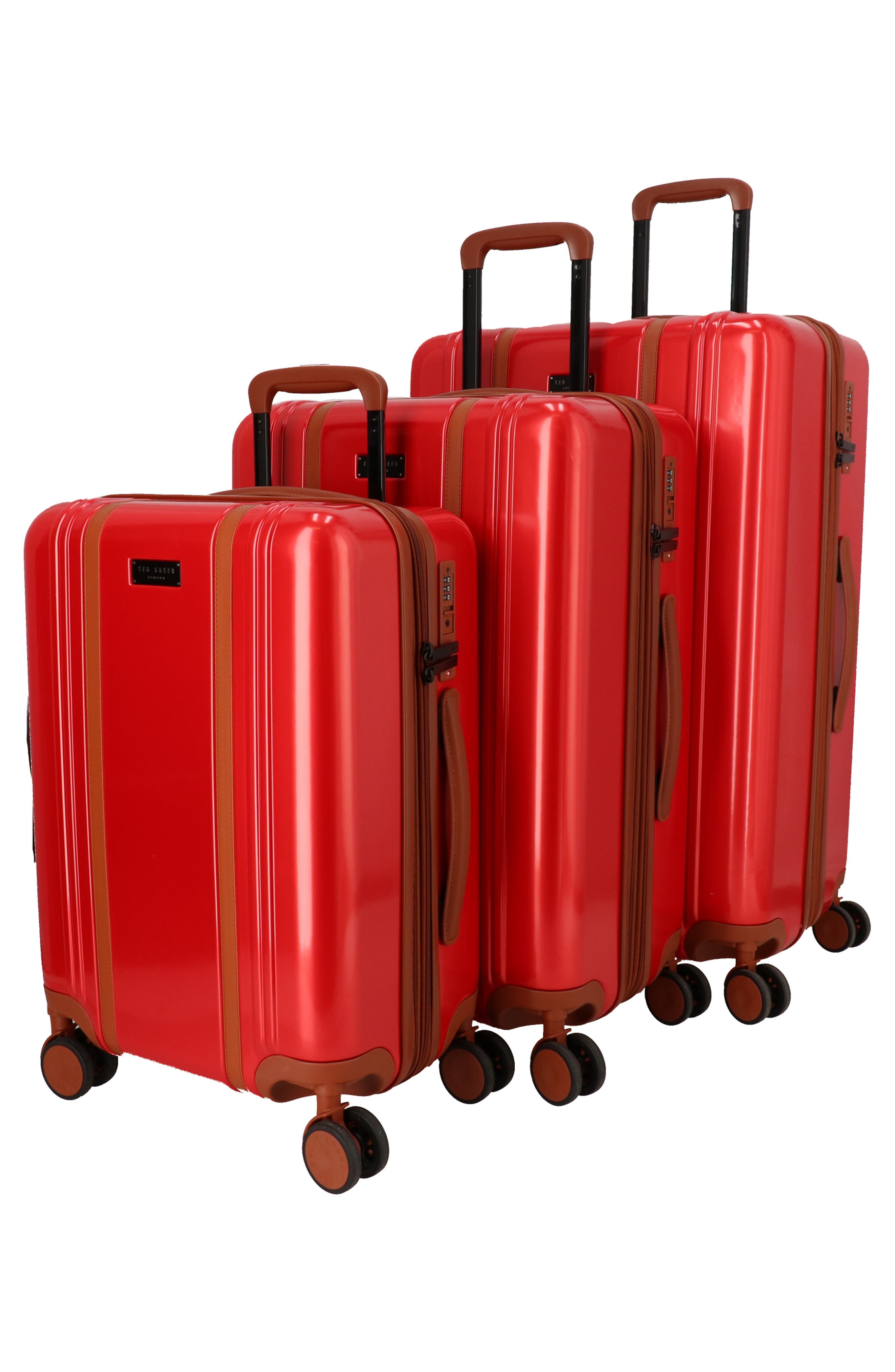 Ted Baker Kingston 3-Piece Hardside Luggage Set, Alternate, color, Savvy Red