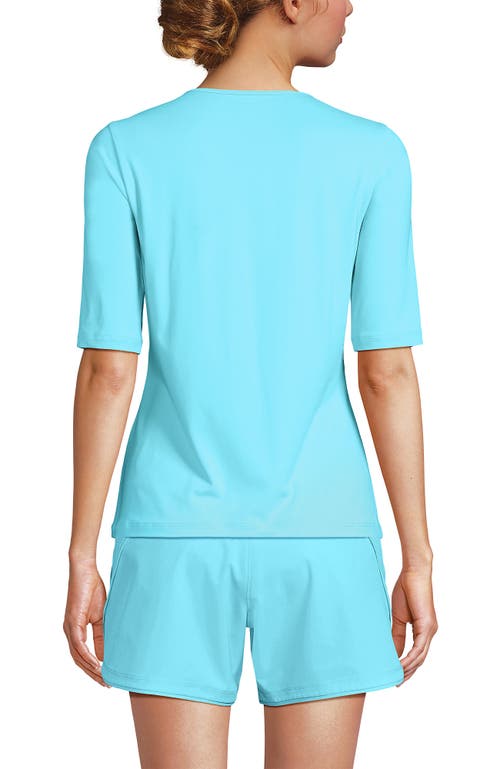 LANDS' END LANDS' END ELBOW SLEEVE RELAXED UPF 50 RASH GUARD 