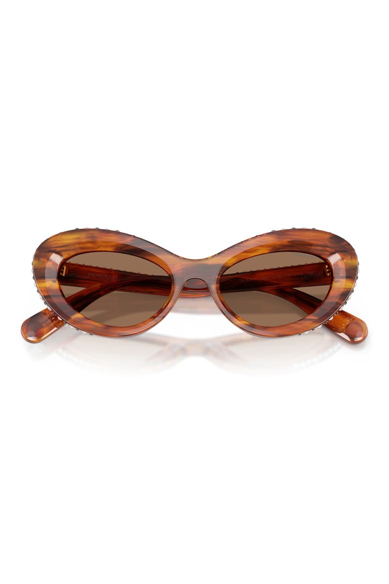 51mm Cat Eye Sunglasses, Alternate, color, STRIPED HAVANA / DARK BROWN